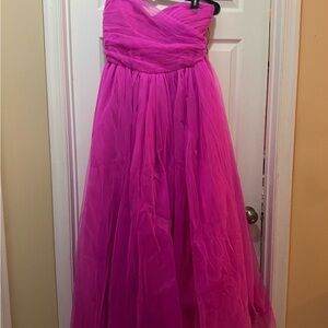 Fashion Nova Strapless Fuchsia Tulle Gown
